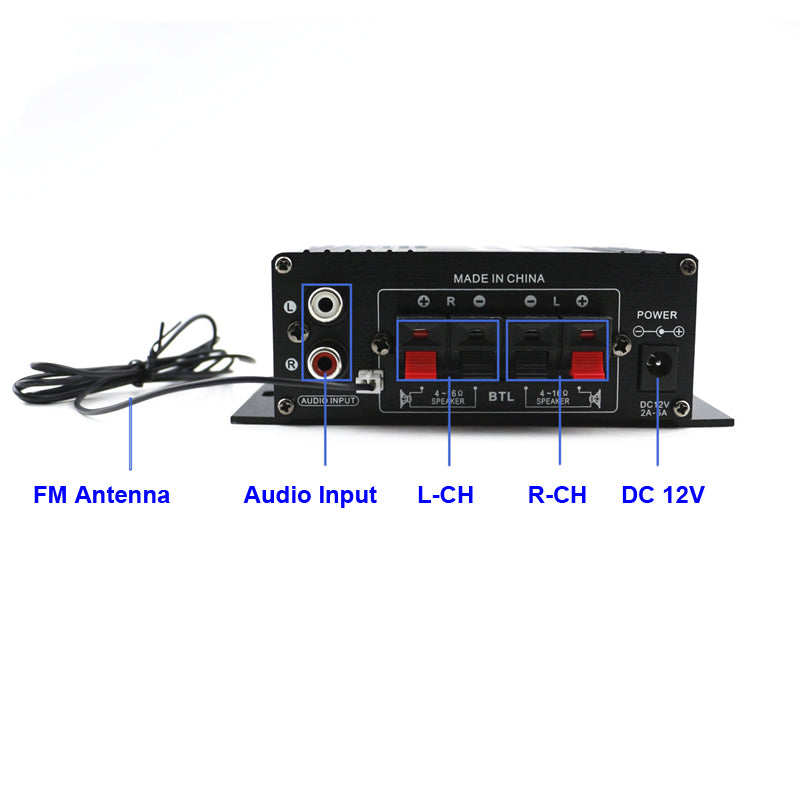 2*80W FM Radio Mp3 Player Audio Power Amplifiers Stereo Equalizer HiFi Class D Digital Mp3 Decoder Music AMP pcb assembly
