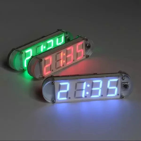 Custom DIY Electronic Clock Kit SCM Digital LED Clock Set With Acrylic Shell ATMega328 DIP IC Low Power CR2032 Button Cell Powered Manufacturer