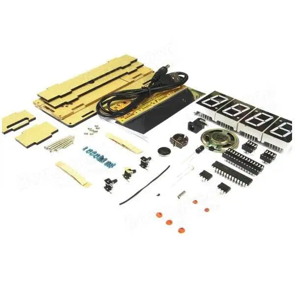 Custom 5V Voice Version DIY Electronic Clock Kit 51 SCM Digital LED Clock Set With Acrylic Shell Light Control Temperature Display Temp Manufacturer