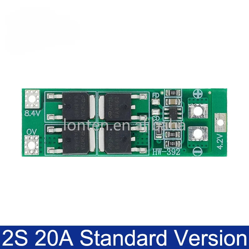 Custom 2S 20A 7.4V 8.4V 18650 Lithium Battery Protection BMS Board Standard/Balance Charger Board For Drill Motor Lipo Cell Module Manufacturer