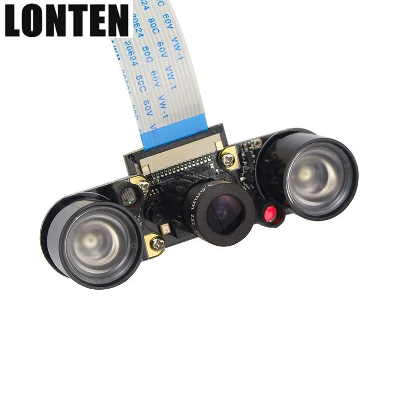 Custom Lonten Raspberry Pi 3 Model B+ Camera Kit 5MP Focal Adjustable Night Vision Camera+Holder +IR Lights+FFC Cable for Raspberry Pi Manufacturer
