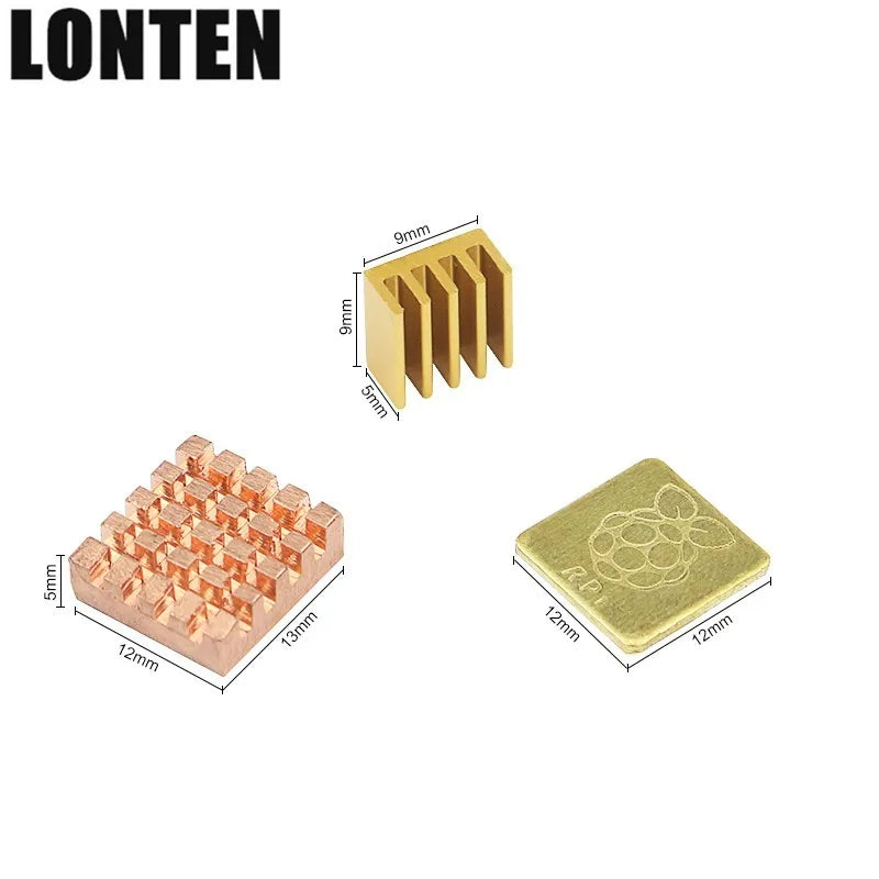 Custom Lonten 10 pcs/lot Raspberry Pi 3 Model B Copper Heat Sink Cooling Pad with Logo Disor de calor compatible Raspberry Pi 2 B+ Manufacturer