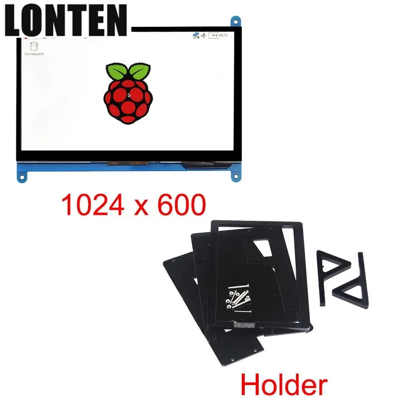 Custom Lonten 7 inch Raspberry Pi 3 B+ Touch Screen 1024*600 800*480 Capacitive Touchscreen LCD Interface TFT Display + Acrylic Holder Manufacturer