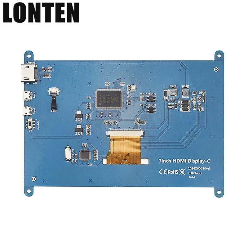 Custom Lonten 7 inch Raspberry Pi 3 B+ Touch Screen 1024*600 800*480 Capacitive Touchscreen LCD Interface TFT Display + Acrylic Holder Manufacturer