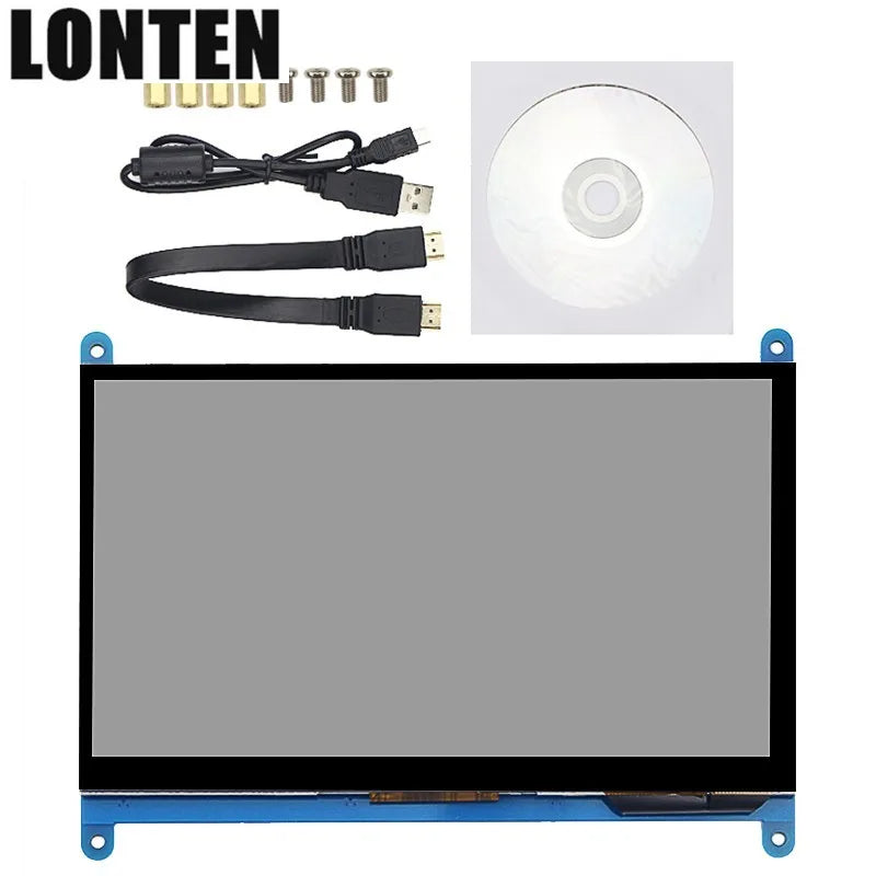 Custom Lonten 7 inch Raspberry Pi 3 B+ Touch Screen 1024*600 800*480 Capacitive Touchscreen LCD Interface TFT Display + Acrylic Holder Manufacturer