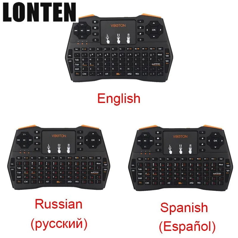Custom Lonten Raspberry Pi 3 B+ Acrylic Case + Fan + 16 GB + Russian Spanish Mini Keyboard + Heat Sink + Switch Power Adapter + Manufacturer