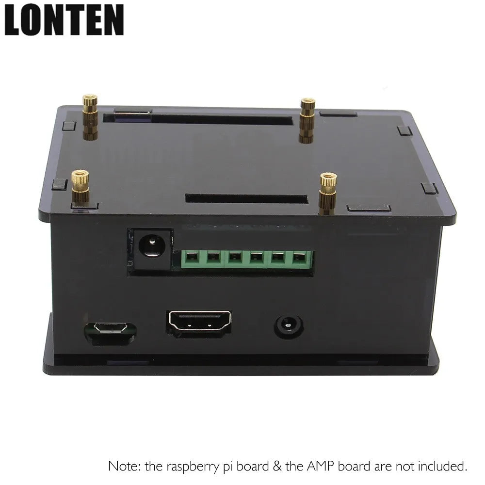 Custom Lonten Acrylic Case Transparent Shell for Raspberry Pi HIFI AMP Amplifier Expansion Board and Raspberry Pi 3 Model B+ plus/3B Manufacturer