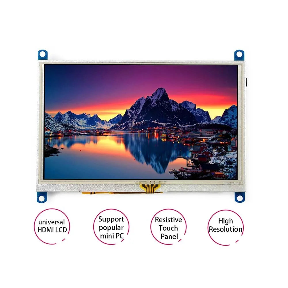 Custom 5inch, 800x480,Resistive Touch Screen LCD, interface,support Raspberry Pi,BB Black,Banana Pi, 10/8.1/8/7 Manufacturer