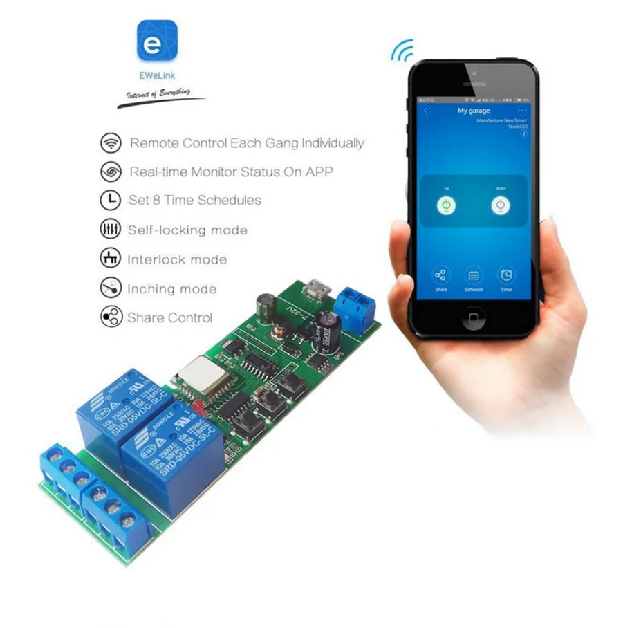 Custom Lonten DC7-32V/5V 2 Channel 10A smart Relay Wireless Delay WiFi Relay Module APP Remote Control for Smart Home Android IOS Manufacturer