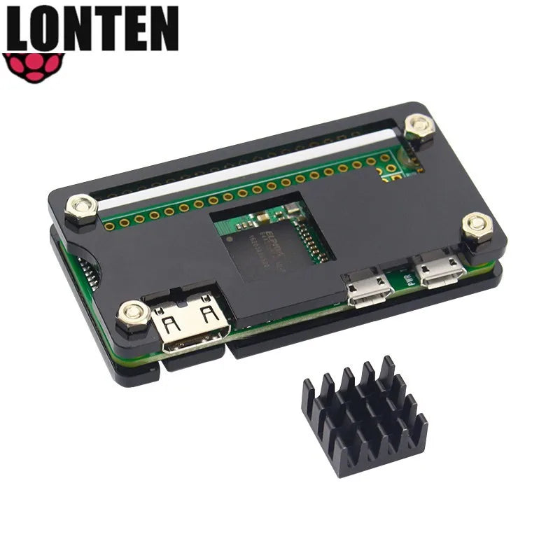 Custom Lonten Raspberry Pi Zero Acrylic Case with Heat Sink Clear Shell Black Enclosure Blue Box for RPI Zero Version 1.3 Manufacturer
