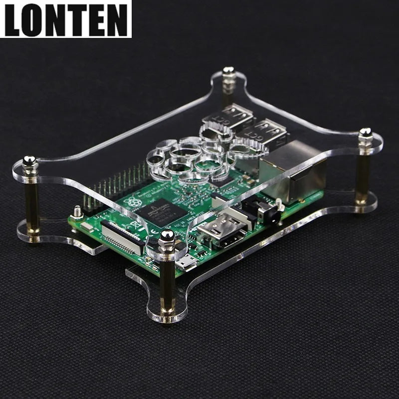 Custom Lonten Newest For Raspberry Pi 4 Acrylic Case 1-5 Layers Stackable Dog Bone Box Clear Enclosure Fits Raspberry Pi 3 Model B 3B P Manufacturer