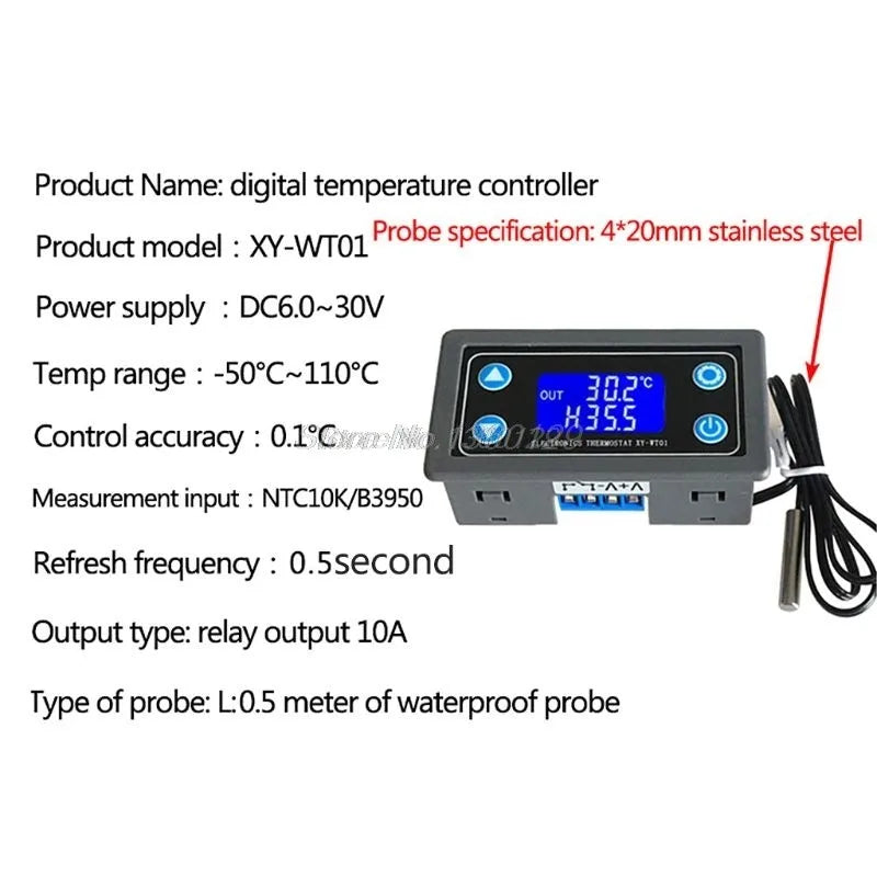 Custom XY-WT01 Temperature Controller Digital LED Display Heating/Cooling Regulator Thermostat Switch Manufacturer