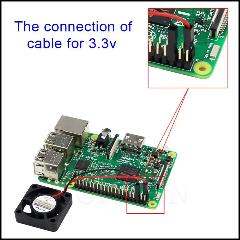 Custom Raspberry Pi CPU Fan Adjustable 5V 3.3V Cooling Fan for Raspberry Pi B + Plus / 3 / 2 / B+ Model Manufacturer