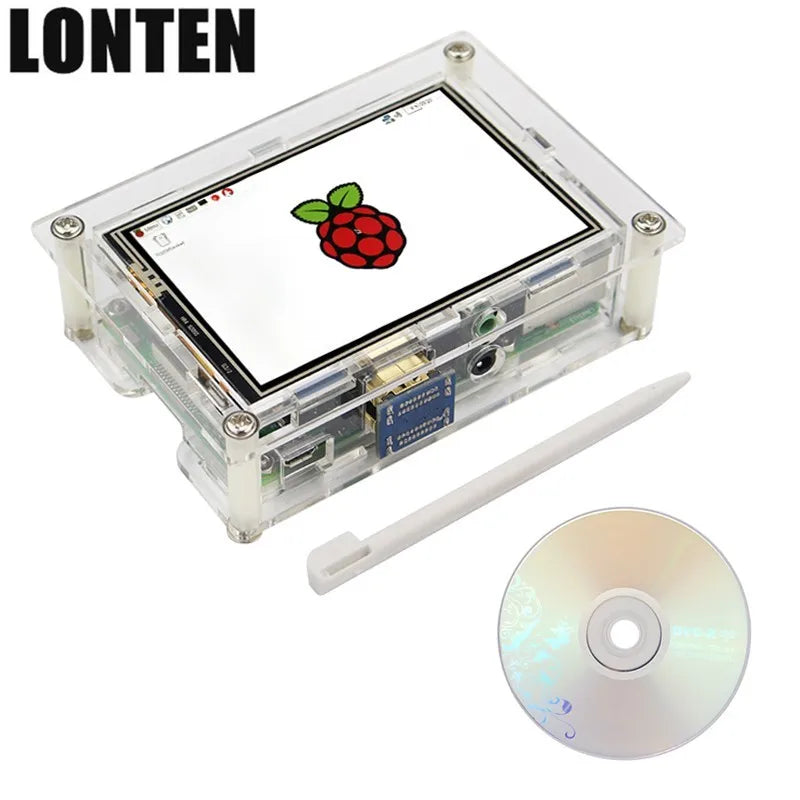 Custom Lonten Raspberry Pi 3 Model B 3.5 Inch Touch Screen Display 480 x 320 LCD + Acrylic Case Compatible with Raspberry Pi 3B+ Plus/ Manufacturer