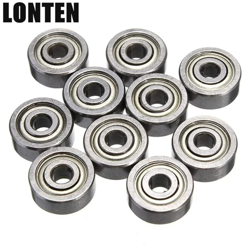 Custom Lonten 10PCS 623ZZ Bearing ABEC-5 3x10x4 mm Miniature Deep Groove Ball Bearing Shielded Silver Chrome Steel Shafts Manufacturer