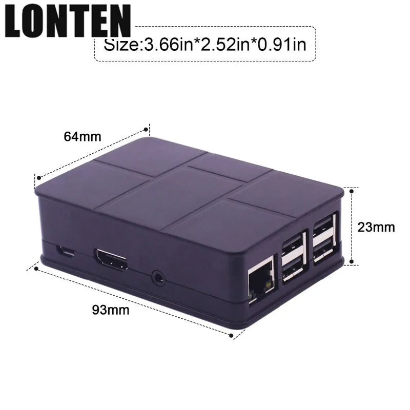 Custom For Raspberry Pi 3 Model B ABS Case Black Protective Case Cover Shell Enclosure Box for Raspberry Pi 3 Model B Manufacturer