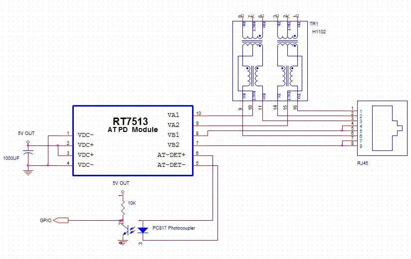 Custom RT7513 20W high efficiency POE module Maximum 5V 4W output power