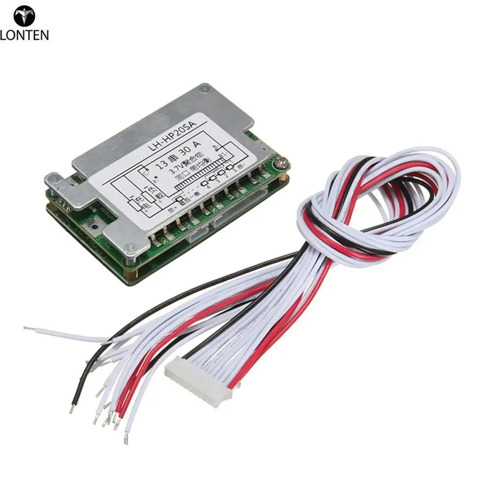 Custom Lonten 48V BMS 13S Li-ion Battery 30A Lithium Battery Protection Board Balance + Wire Board Module 70x45x15mm Integrated Circuit Manufacturer
