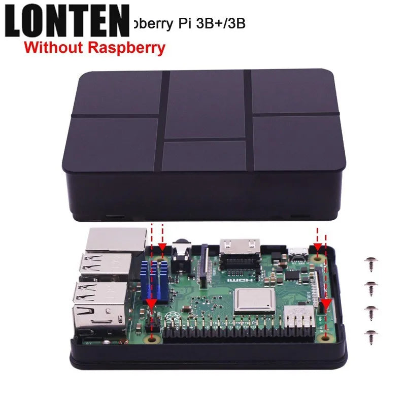 Custom For Raspberry Pi 3 Model B ABS Case Black Protective Case Cover Shell Enclosure Box for Raspberry Pi 3 Model B Manufacturer