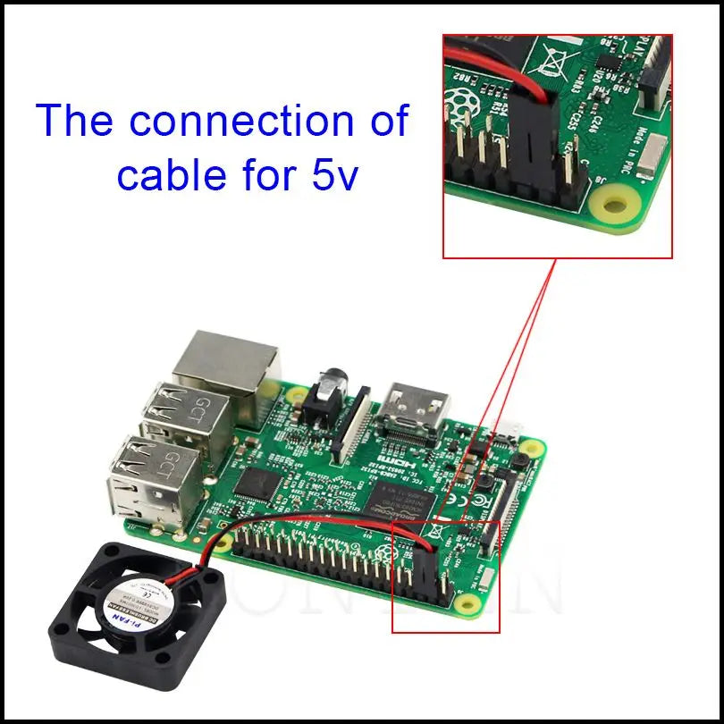 Custom Raspberry Pi CPU Fan Adjustable 5V 3.3V Cooling Fan for Raspberry Pi B + Plus / 3 / 2 / B+ Model Manufacturer