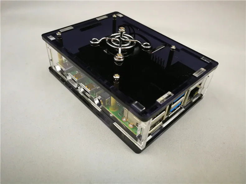 Custom In Stock !!!! Raspberry Pi 4 full cover acrylic Case Box can assemble Cooling Fan for Raspberry Pi 4 case Manufacturer