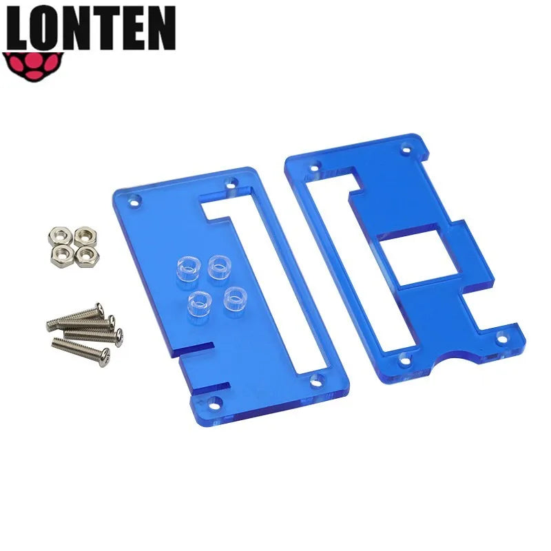 Custom Lonten Raspberry Pi Zero Acrylic Case with Heat Sink Clear Shell Black Enclosure Blue Box for RPI Zero Version 1.3 Manufacturer