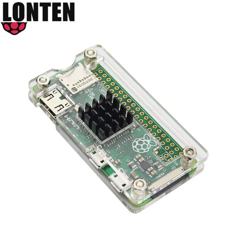 Custom Lonten Raspberry Pi Zero Acrylic Case with Heat Sink Clear Shell Black Enclosure Blue Box for RPI Zero Version 1.3 Manufacturer