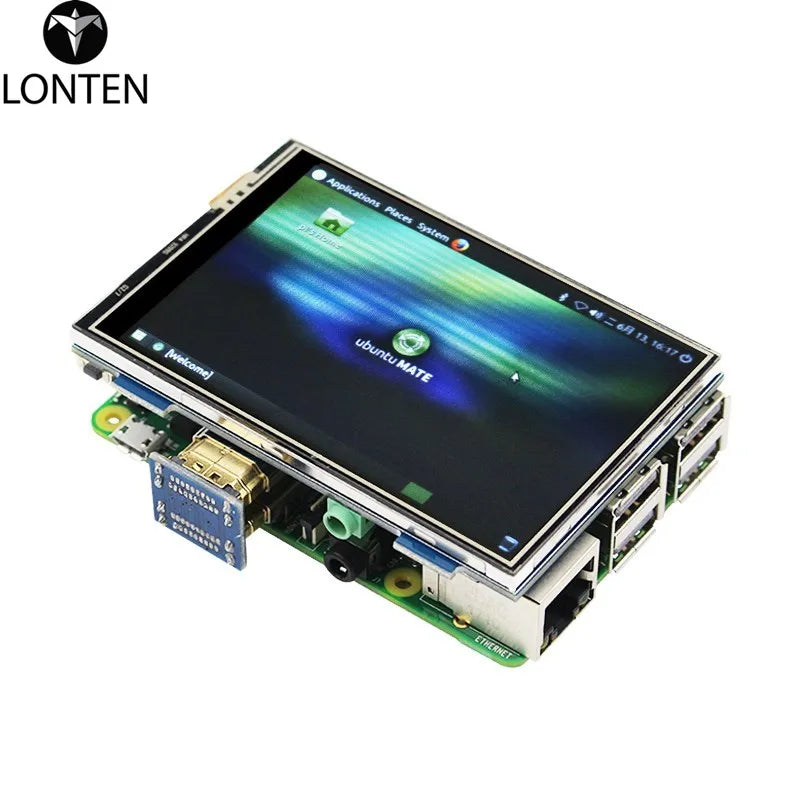 Custom Lonten Raspberry Pi 3 Model B 3.5 Inch Touch Screen Display 480 x 320 LCD + Acrylic Case Compatible with Raspberry Pi 3B+ Plus/ Manufacturer