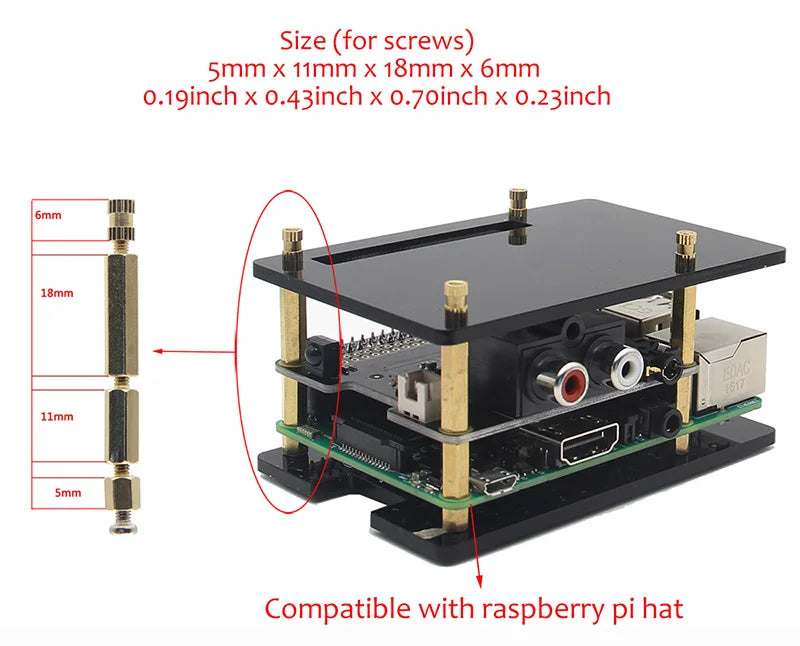 Custom Pi Universal Acrylic Case Stackable for Pi 5 / Pi 4 Model B / 3 B+ / 3B / 2B
