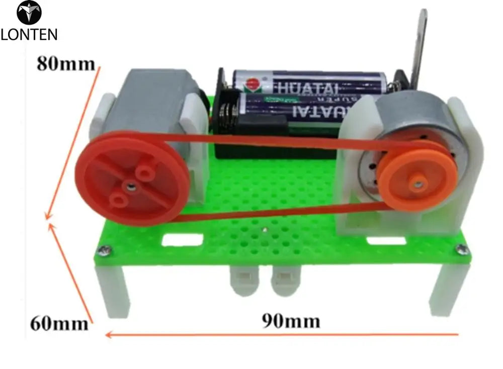 Custom Lonten DIY Mini Generator Transmission Wheel Motor Electric Generator Motor Energy For Kids LED Education Science Experiment Gif Manufacturer