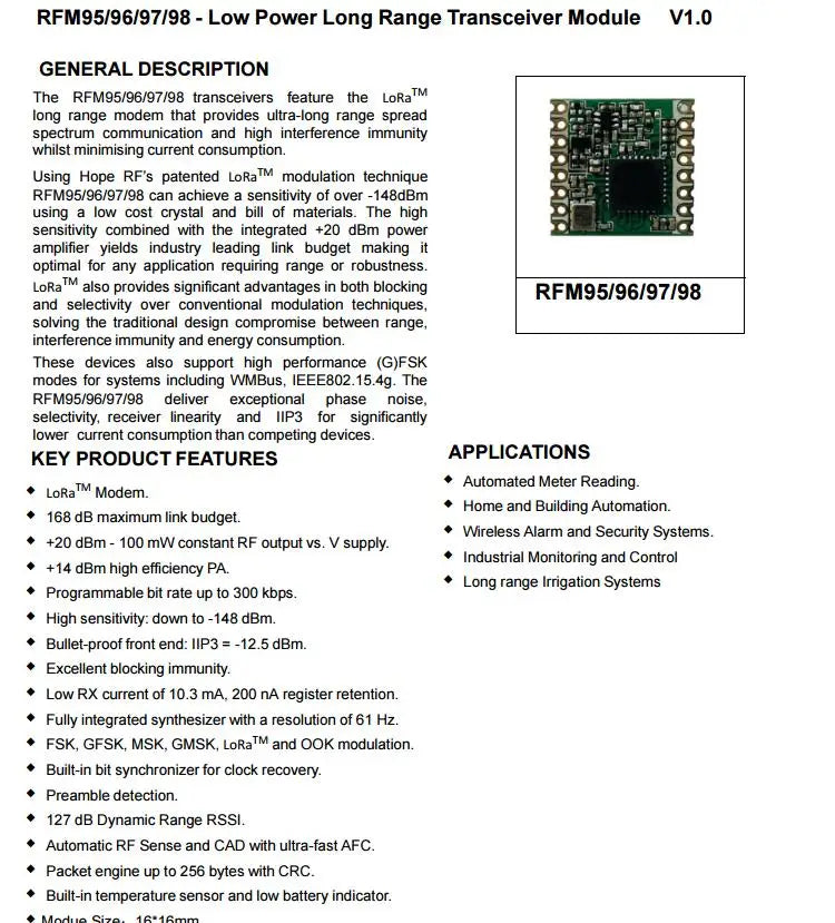 Custom 433/868/915mhz LoRa module SX1276 wireless transceiver module Sub-GHz module Lora TRX module