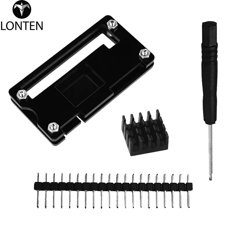 Custom Lonten 4 in 1 Raspberry Pi Zero W kit Three Colors Acrylic Case + Heat Sink + Connector + Screwdriver for Raspberry Pi Zero V1. Manufacturer