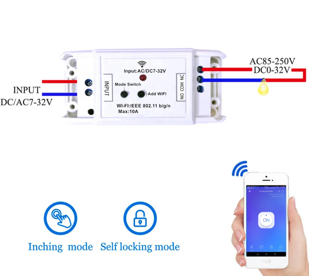 Custom DIY AC/ DC7- 32V garage door switch WiFi Automation for access control system wifi switch module Electronic Component Manufacturer