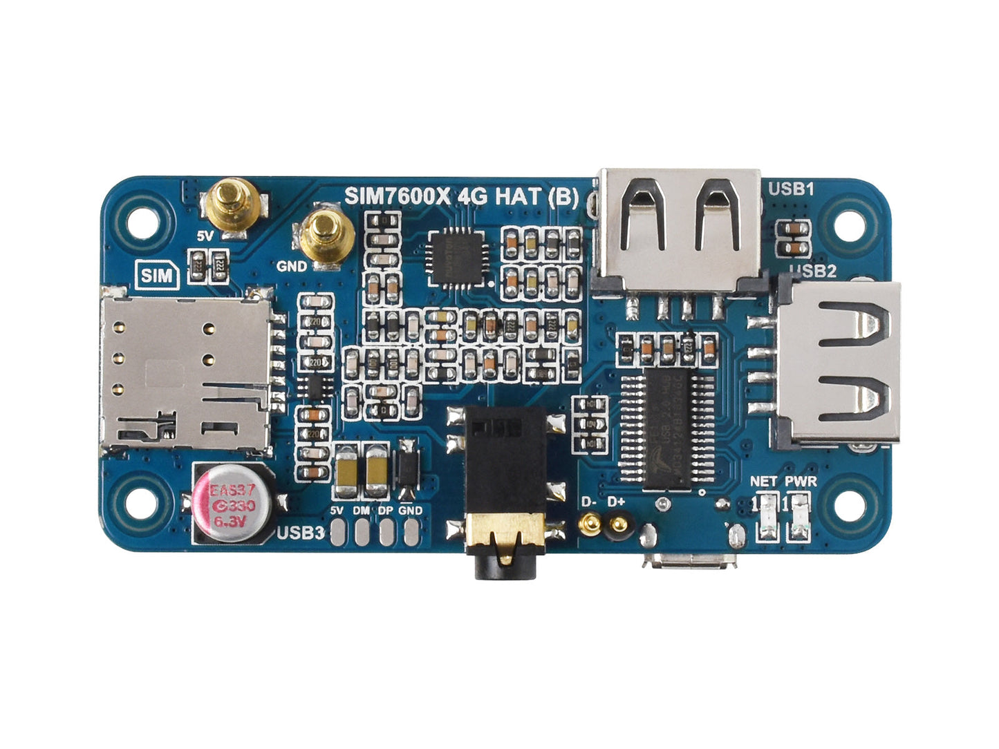 SIM7600G-H 4G Hoed (B) Voor Raspberry Pi lte Cat-4 4G / 3G / 2G Ondersteuning Custom PCB pcba scheme development customize