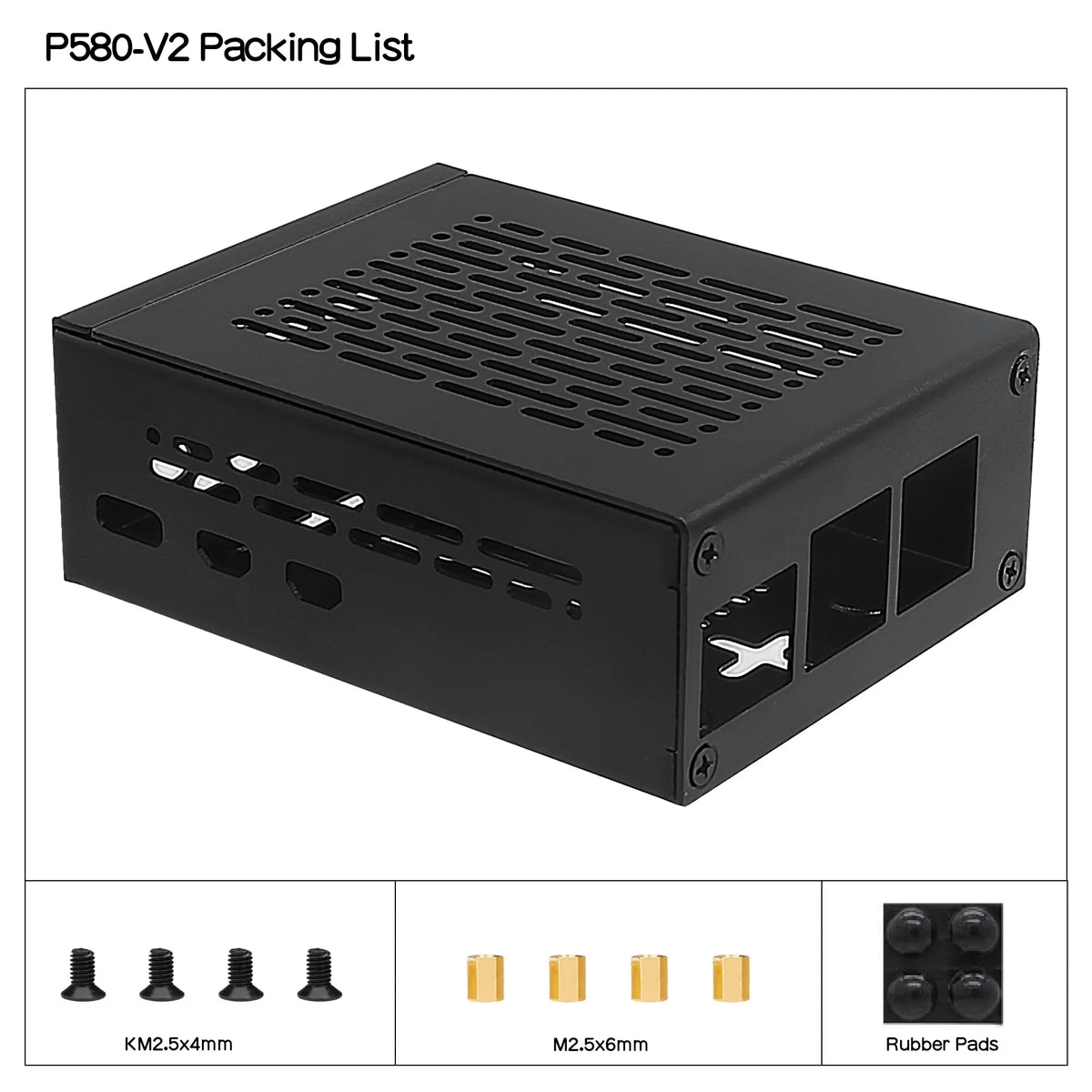 Custom Metal Case P580-V2 for Raspberry Pi 5 & X1002 / X1005 Board NOT support X1000/X1001/X1003 Board