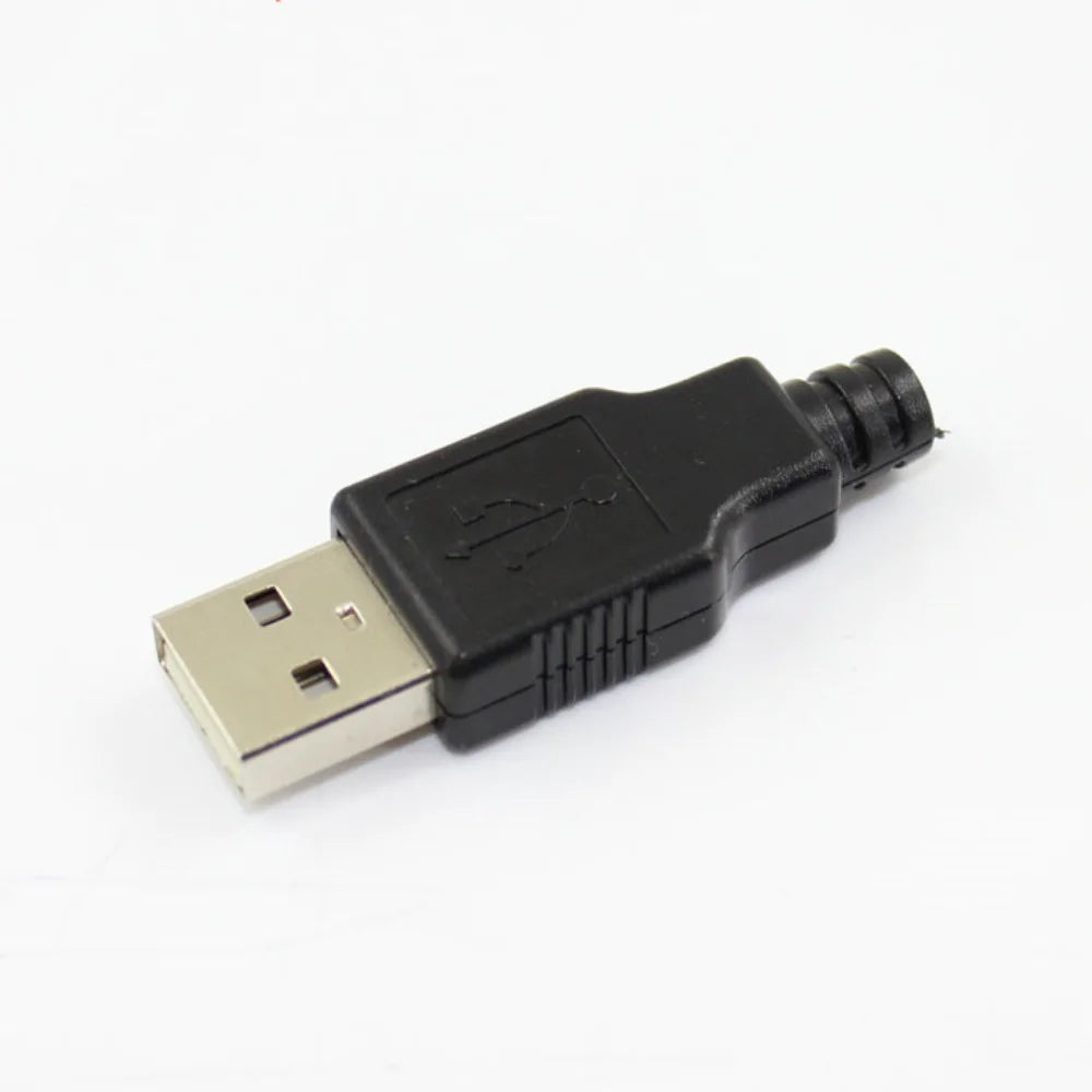 Custom 10sets USB 2.0 Type A Female & A Male 4 Pin Plug Socket Connector With Black Plastic Cover Manufacturer