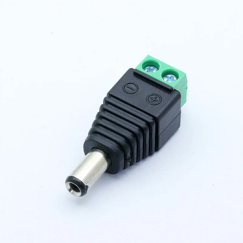 Custom 10Pcs 12V 2.5 x 5.5mm 5.5*2.5mm DC Power Male Plug Jack Adapter Connector Plug for CCTV single color LED Light Manufacturer
