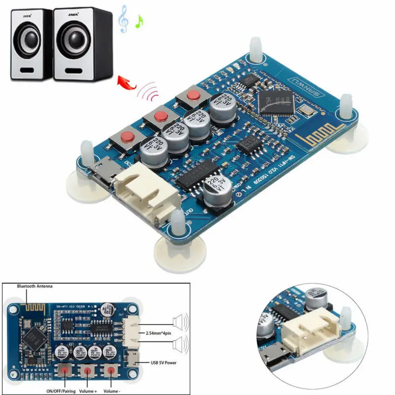 Custom CSR8635 5V DC Wireless Audio Stereo Receiver Digital Amplifier Board With USB Port modules Manufacturer