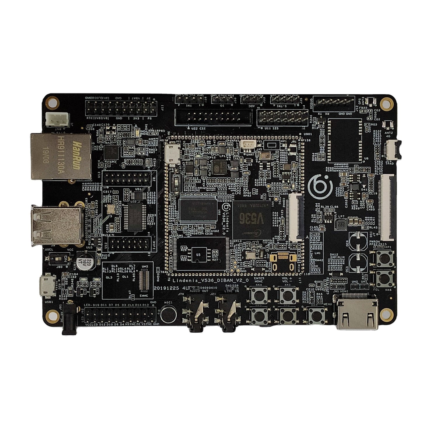 V536 Artificial Intelligent Video Processing Development Board Allwinner A7 Dual Core 4K Custom PCB pcba yellow customize