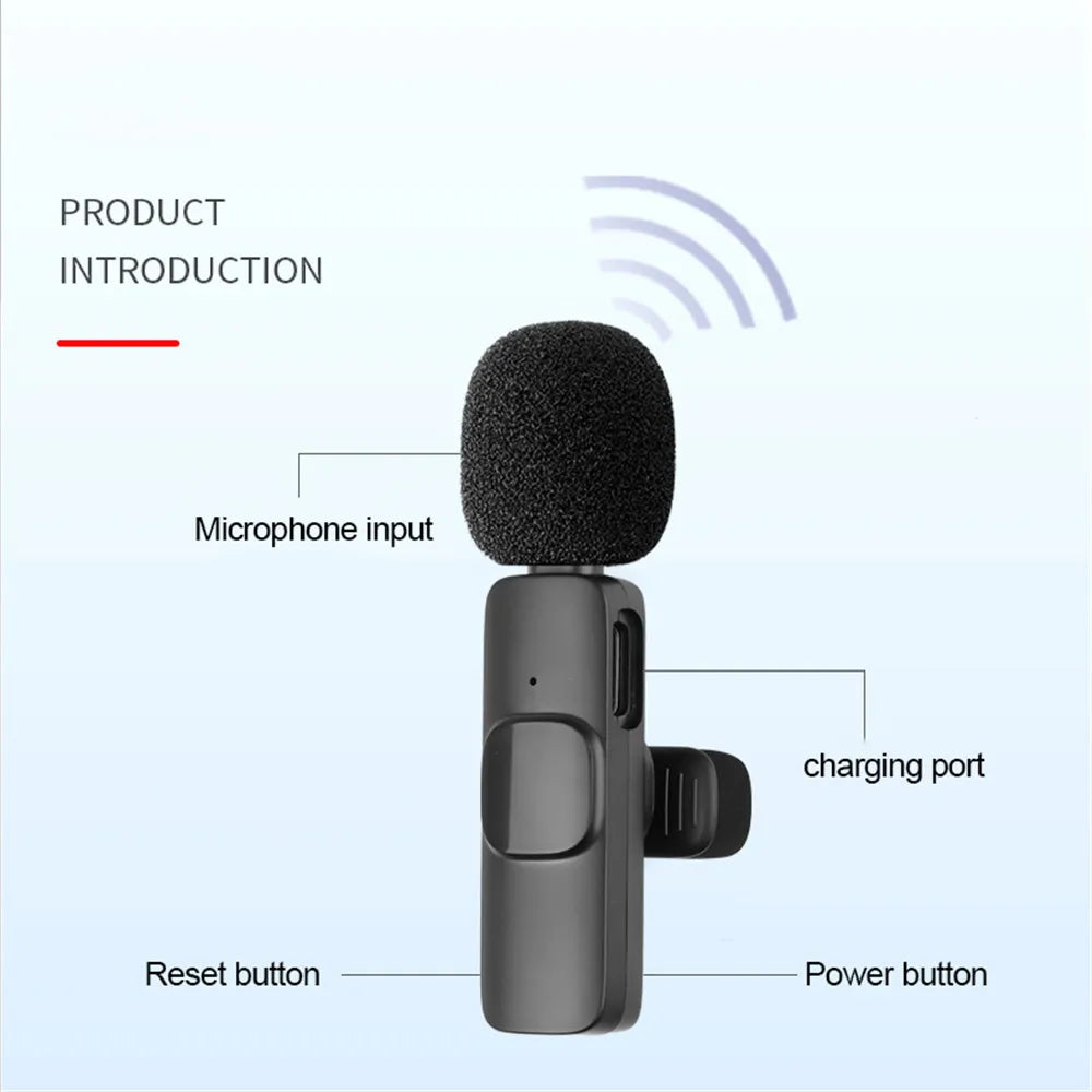 Custom Wireless Lavalier Microphone Noise Cancelling Audio Video Recording Mini Mic for iPhone Android Xiaomi Live Broadcast Game Mic Manufacturer