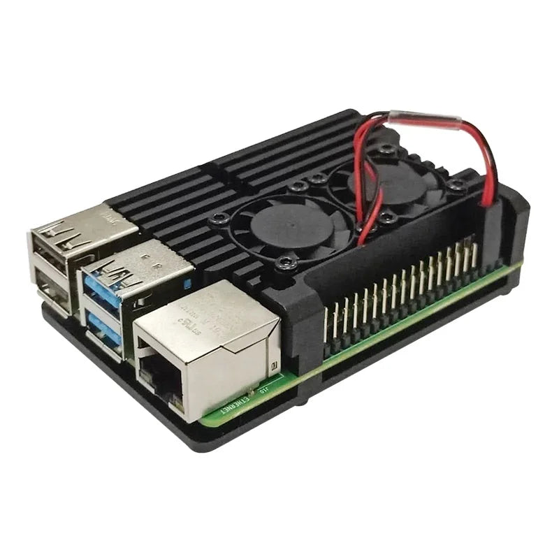 Custom Lonten new arriving in stock Raspberry Pi 4 Aluminum Case Box with high efficient cooling fan for Raspberry Pi 4 Manufacturer