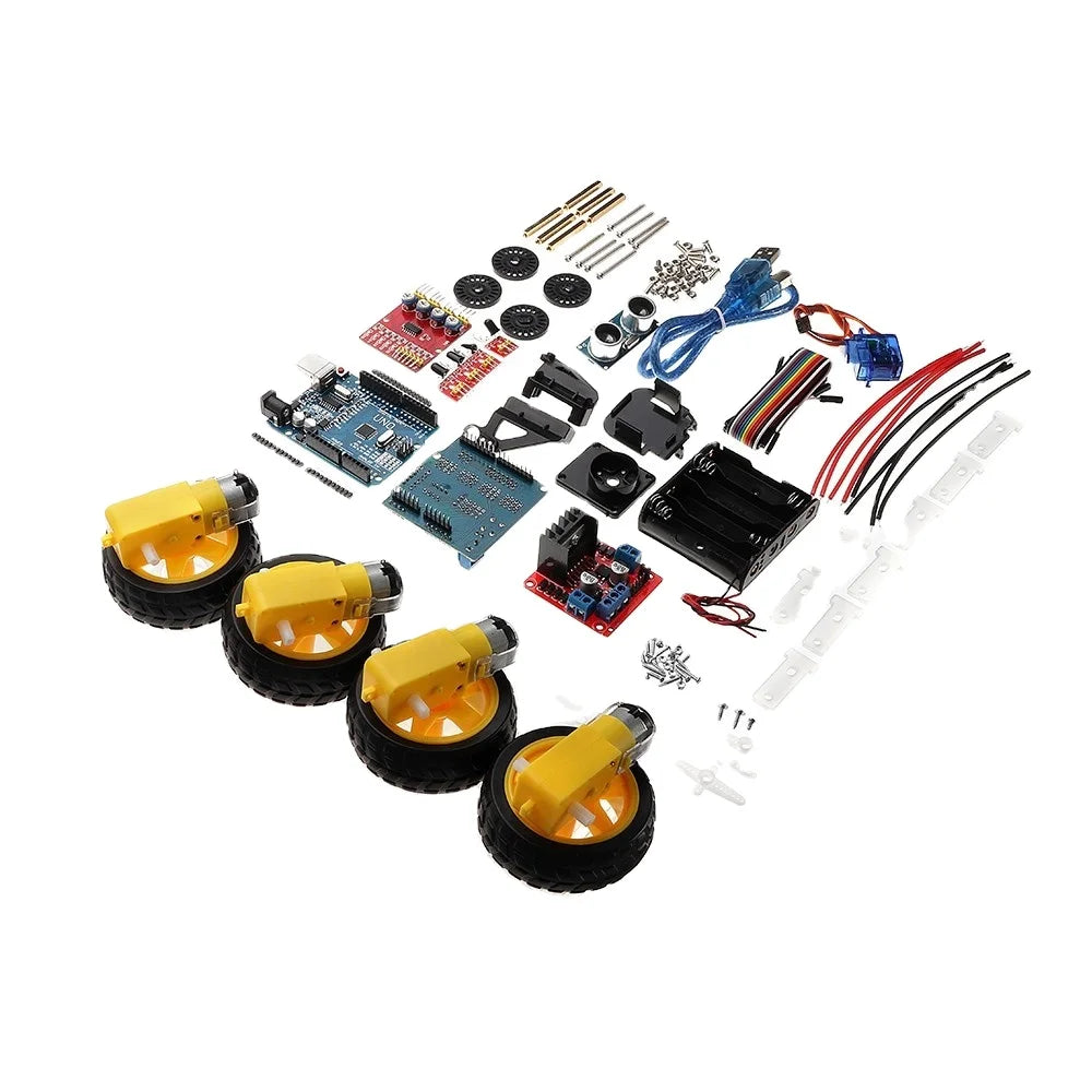 Custom Lonten NEW 4WD DIY Smart Chassis Car Kit Module For ard For R3 + Ultrasonic Module+Motor drive board Manufacturer