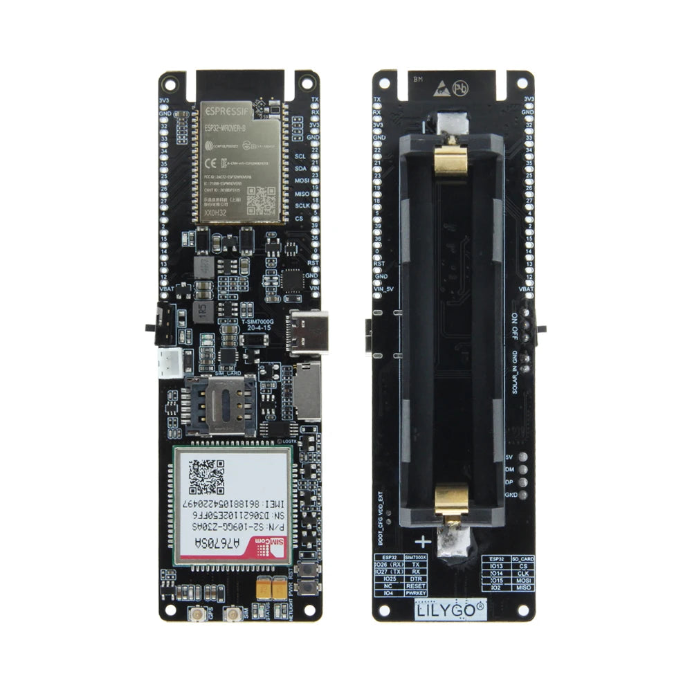 Custom T-SIM-A7670SA Module ESP32 Chip 4G LTE CAT1 ESP32 MCU Support GSM/GPRS/EDGE 18650 Battery Holder Solar Charge Board PCB Manufacturer