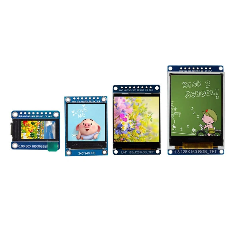 Custom TFT Display 0.96 1.3 1.44 1.8 inch IPS 7P SPI HD 65K Full Color LCD Module ST7735 / ST7789 Drive IC 80*160 240*240 (Not OLED) Manufacturer