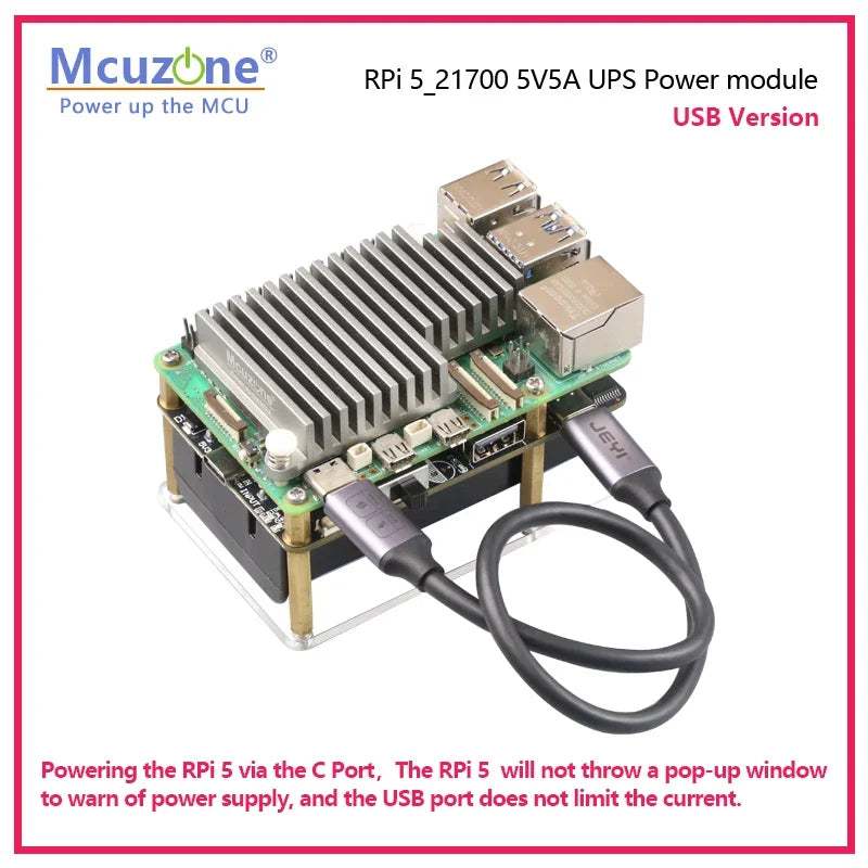 Raspberry Pi 5 UPS Power Module,21700 5V5A, Output USB-C with PD Negotiation Function Custom