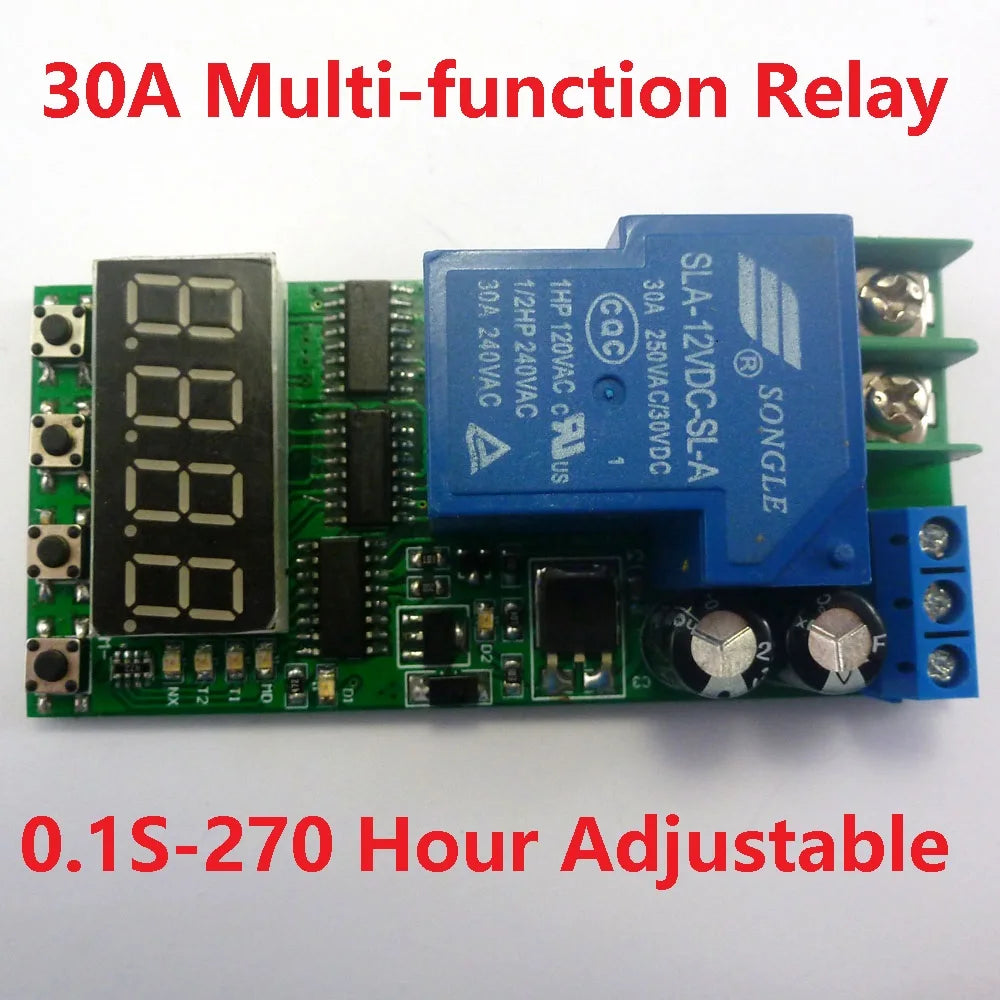 Custom OEM IO23C01_12V DC 12V 30A Multifunction Timer Delay Relay Module High Power On/Off Adjustable for PLC Motor LED Car Manufacturer
