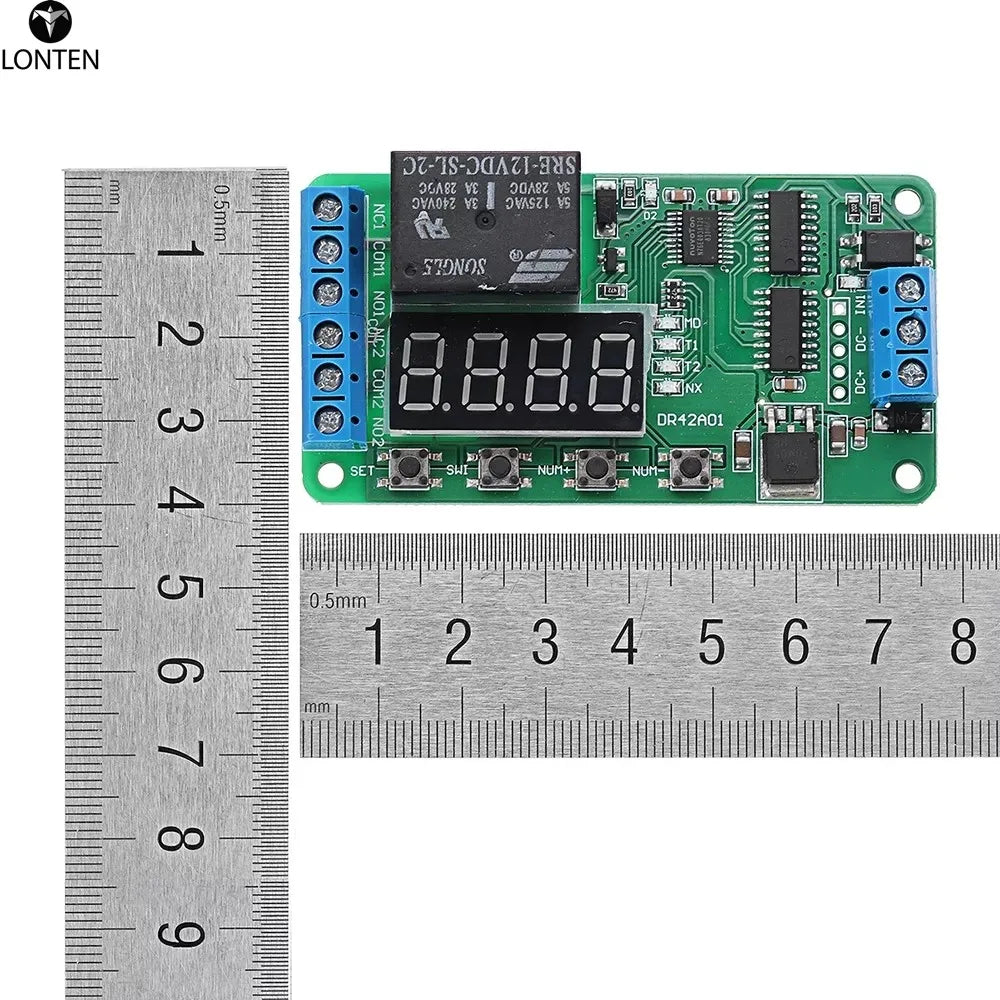 Custom Lonten Dual Channel 12V 5A Digital Tube DPDT Multi-function Time Delay Relay Timer Switch Module Manufacturer