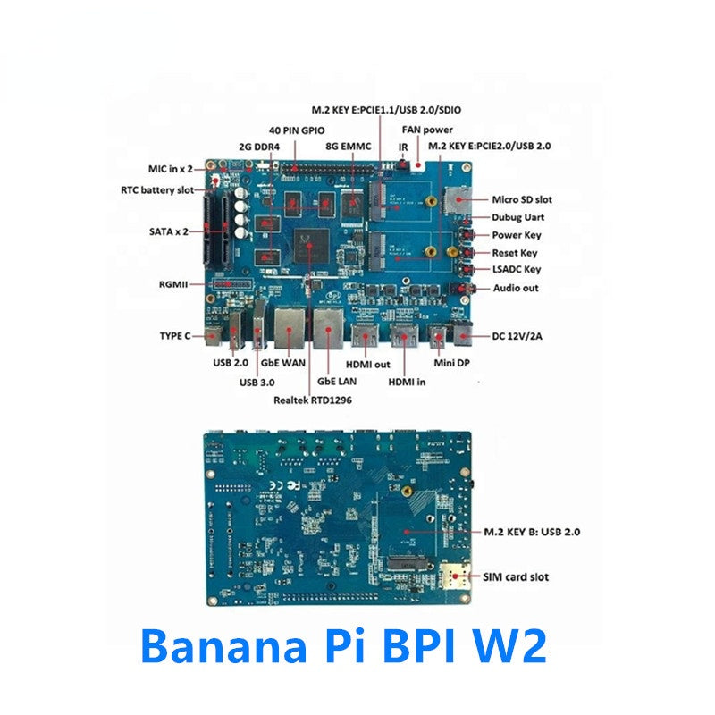 Banana Pi BPI W2 smart NAS router RTD1296 chip design Custom PCB electronics pcb pcba board