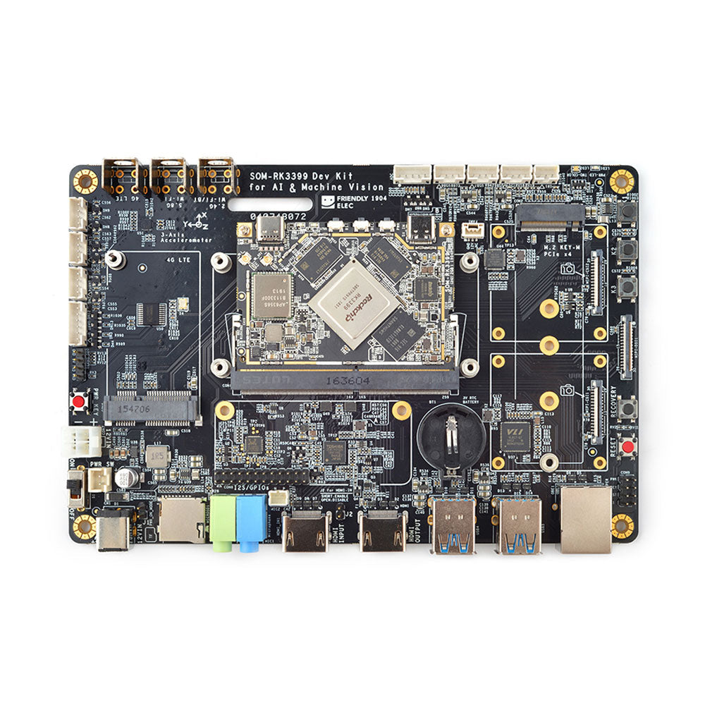 SOM-RK3399 AI Developer kit WiFi BT Support Gbps Ethernet and Dual-screen display Android/Ubuntu/QT/buildroot IN/OUT Custom PCB customize