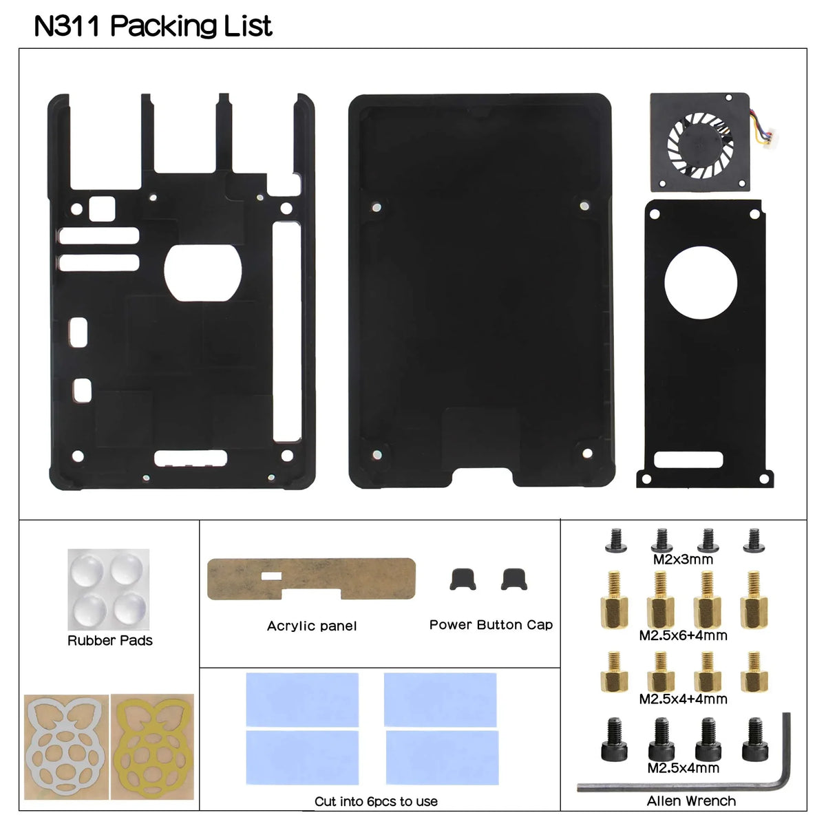 Raspberry Pi 5 Ultra-Thin CNC Aluminum Case with Fan Active Cooler (N311)
